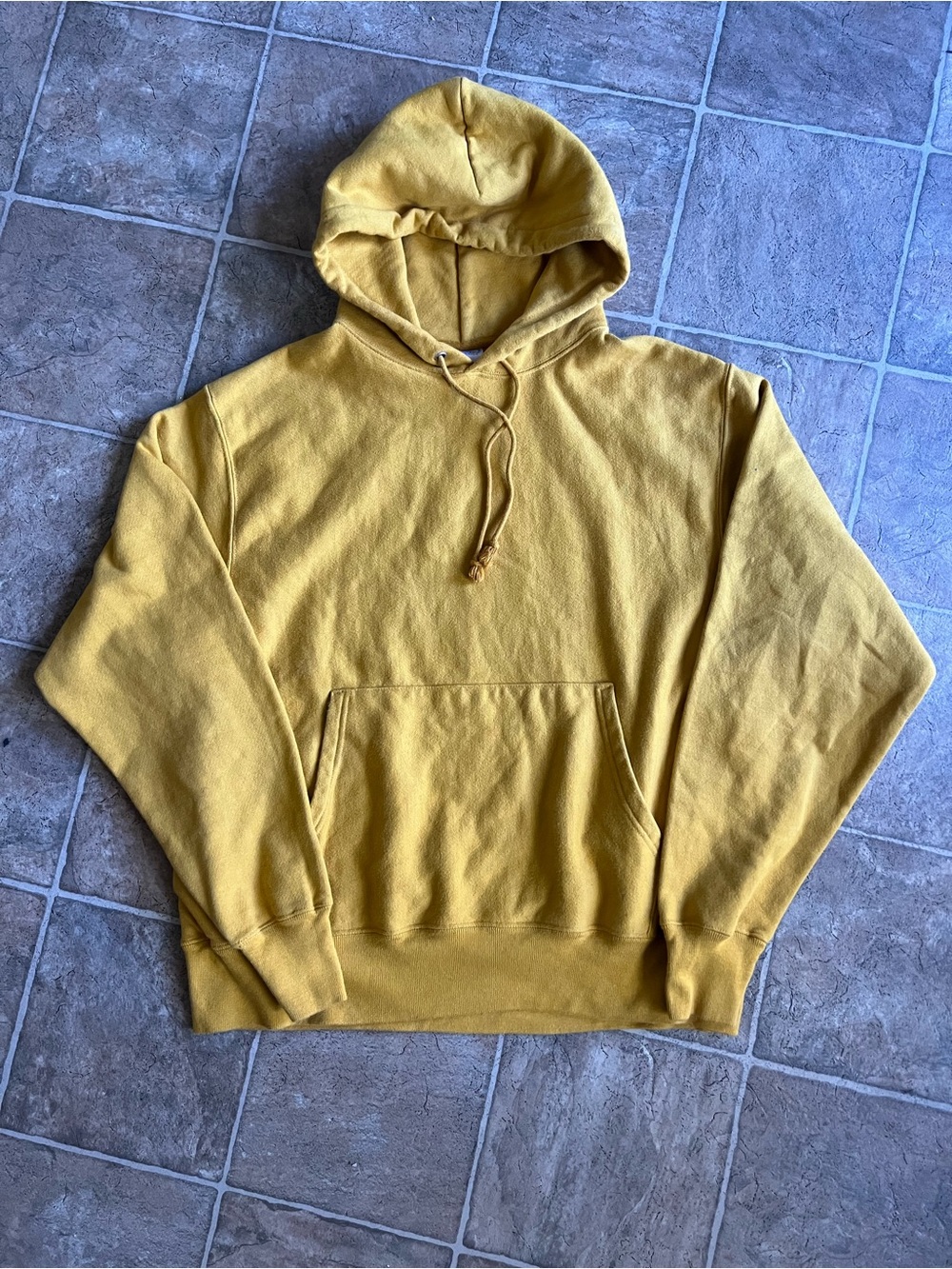 Champion Reverse Weave Hoodie | Blank Mustard Gold | Men's Large**